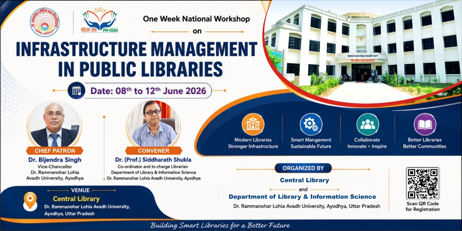 One Week National Workshop on INFRASTRUCTURE MANAGEMENT IN PUBLIC LIBRARIES from 08th to 12th June 2026
